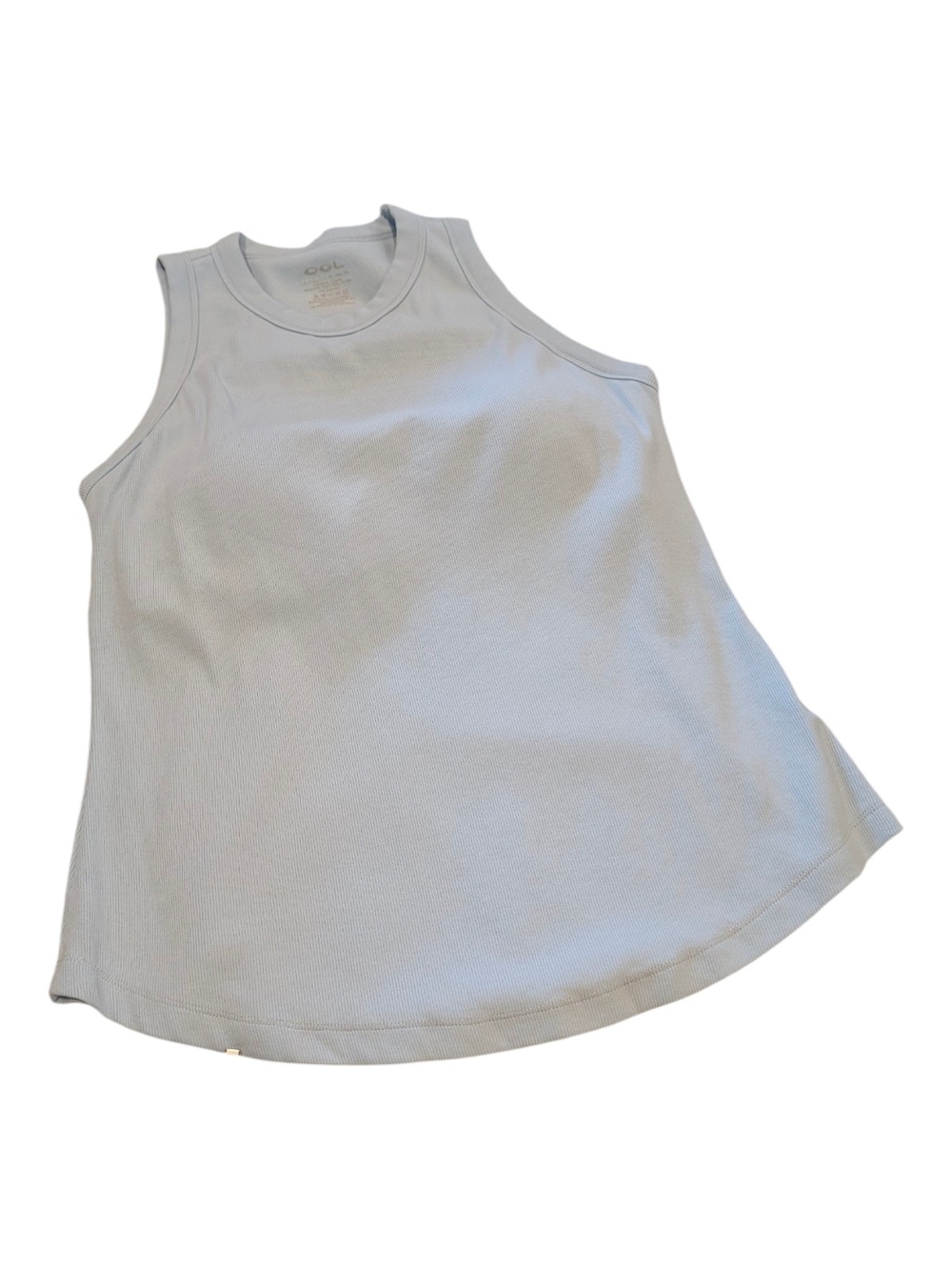 OGL Ribbed Tank Top in Pale Sea Glass Blue - Picture 2 of 6